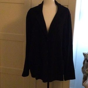 Black blazer. I liked it so much, I had two in my closet.